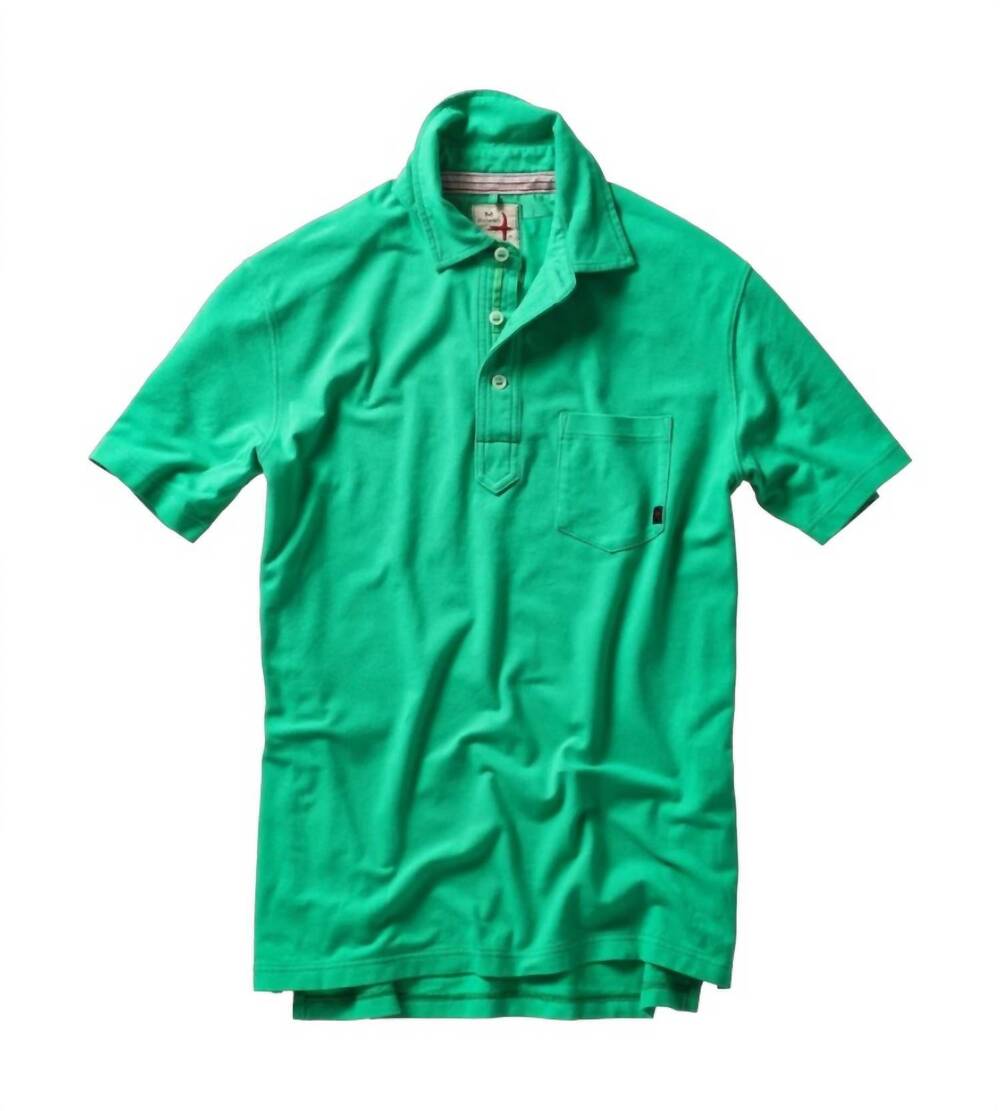 NEW RELWEN men's pique slot polo shirt in kelly green